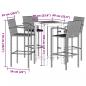 Preview: 5-tlg. Gartenbar-Set Braun Massivholz Akazie und Poly Rattan