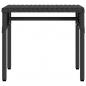 Preview: Sonnenliege mit Dach und Tisch Schwarz Poly Rattan