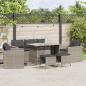 Preview: ARDEBO.de - 6-tlg. Garten-Sofagarnitur mit Kissen Hellgrau Poly Rattan
