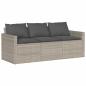 Preview: 6-tlg. Garten-Sofagarnitur mit Kissen Hellgrau Poly Rattan