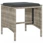 Preview: 6-tlg. Garten-Sofagarnitur mit Kissen Hellgrau Poly Rattan