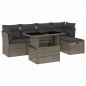 Preview: 6-tlg. Garten-Sofagarnitur mit Kissen Grau Poly Rattan