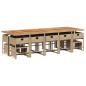Preview: 15-tlg. Garten-Essgruppe mit Kissen Beige Poly Rattan