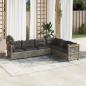 Preview: ARDEBO.de - 6-tlg. Garten-Sofagarnitur mit Kissen Grau Poly Rattan