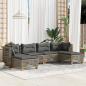 Preview: ARDEBO.de - 6-tlg. Garten-Sofagarnitur mit Kissen Grau Poly Rattan