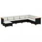 Preview: 8-tlg. Garten-Sofagarnitur mit Kissen Schwarz Poly Rattan