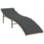 Preview: Sonnenliegen 2 Stk. mit Auflagen Hellgrau Poly Rattan