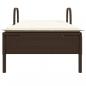 Preview: Sonnenliege mit Rollen und Auflage Braun Poly Rattan