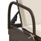 Preview: Sonnenliege mit Rollen und Auflage Braun Poly Rattan