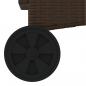 Preview: Sonnenliege mit Rollen und Auflage Braun Poly Rattan
