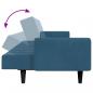 Preview: Schlafsofa 2-Sitzer mit Fußhocker Blau Samt