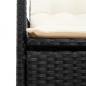 Preview: 3-tlg. Bistro-Set mit Kissen Schwarz Poly Rattan und Akazie