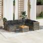 Preview: ARDEBO.de - 8-tlg. Garten-Sofagarnitur mit Kissen Grau Poly Rattan