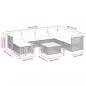 Preview: 8-tlg. Garten-Sofagarnitur mit Kissen Grau Poly Rattan