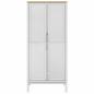 Preview: Kleiderschrank FLORO Weiß 77x53x171 cm Massivholz Kiefer