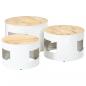 Preview: Beistelltische Fass-Design 3 Stk. Raues Massivholz Mango
