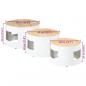 Preview: Beistelltische Fass-Design 3 Stk. Raues Massivholz Mango