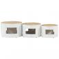 Preview: Beistelltische Fass-Design 3 Stk. Raues Massivholz Mango