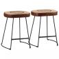 Preview: ARDEBO.de - Barhocker 2 Stk. Dunkelbraun 40x29,5x53 cm