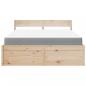 Preview: Bett mit Schubladen und Matratze 160x200 cm Massivholz Kiefer