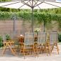 Preview: ARDEBO.de - Gartenstuhl Verstellbar 8 Stk. Grau Poly Rattan Massivholz