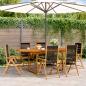 Preview: ARDEBO.de - 7-tlg. Garten-Essgruppe Polypropylen und Massivholz Schwarz