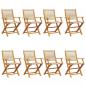 Preview: Gartenstühle 8 Stk. Klappbar Beige Massivholz Akazie