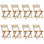 Preview: Gartenstühle 8 Stk. Klappbar Beige Massivholz Akazie