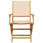 Preview: Gartenstühle 6 Stk. Klappbar Beige Stoff und Massivholz
