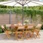 Preview: ARDEBO.de - Gartenstühle 8 Stk. Klappbar Beige Stoff und Massivholz