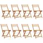 Preview: Gartenstühle 8 Stk. Klappbar Beige Stoff und Massivholz