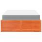 Preview: Bett mit Matratze Wachsbraun 140x190 cm Massivholz Kiefer