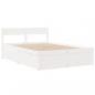 Preview: Bett mit Schubladen und Matratze Weiß 120x190 cm Massivholz