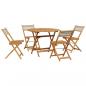 Preview: 5-tlg. Garten-Essgruppe Beige Poly Rattan und Massivholz