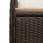 Preview: Gartensessel Verstellbar mit Kissen Braun Poly Rattan