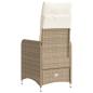 Preview: Gartensessel mit Kissen 2 Stk. Verstellbar Beige Poly Rattan