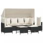 Preview: 5-tlg. Garten-Sofagarnitur mit Kissen Schwarz Poly Rattan