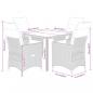 Preview: 5-tlg. Garten-Essgruppe mit Kissen Braun Poly Rattan