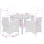 Preview: 5-tlg. Garten-Essgruppe mit Kissen Grau Poly Rattan
