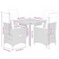 Preview: 5-tlg. Garten-Essgruppe mit Kissen Schwarz Poly Rattan