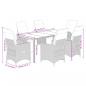 Preview: 7-tlg. Garten-Essgruppe mit Kissen Schwarz Poly Rattan
