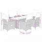 Preview: 7-tlg. Garten-Essgruppe mit Kissen Schwarz Poly Rattan