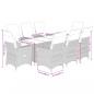 Preview: 9-tlg. Garten-Essgruppe mit Kissen Schwarz Poly Rattan