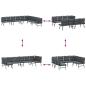 Preview: Gartenbänke 4 Stk. mit Kissen Schwarz Pulverbeschichteter Stahl