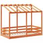 Preview: Kinderbett mit Dach Wachsbraun 80x160 cm Massivholz Kiefer
