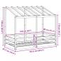 Preview: Kinderbett mit Dach Wachsbraun 80x160 cm Massivholz Kiefer