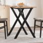 Preview: ARDEBO.de - Esstisch X-Gestell 80x50x75,5 cm Massivholz Kiefer & Gusseisen