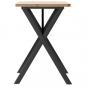 Preview: Esstisch X-Gestell 80x50x75,5 cm Massivholz Kiefer & Gusseisen