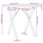 Preview: Esstisch X-Gestell 80x50x75,5 cm Massivholz Kiefer & Gusseisen