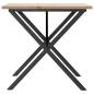 Preview: Esstisch X-Gestell 90x90x75,5 Massivholz Kiefer und Gusseisen